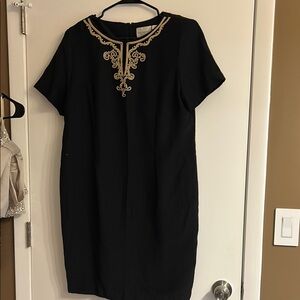 Black and Silver Embellished Mini Sheath Dress
